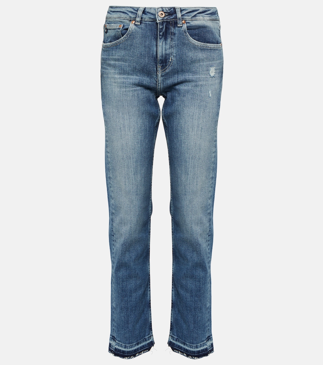 Girlfriend mid-rise straight jeans | AG Jeans
