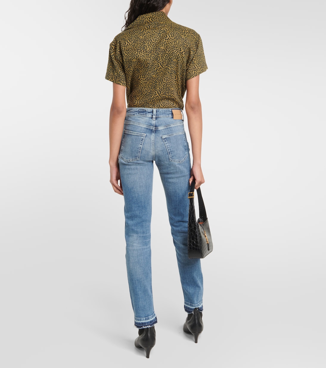 Girlfriend mid-rise straight jeans | AG Jeans