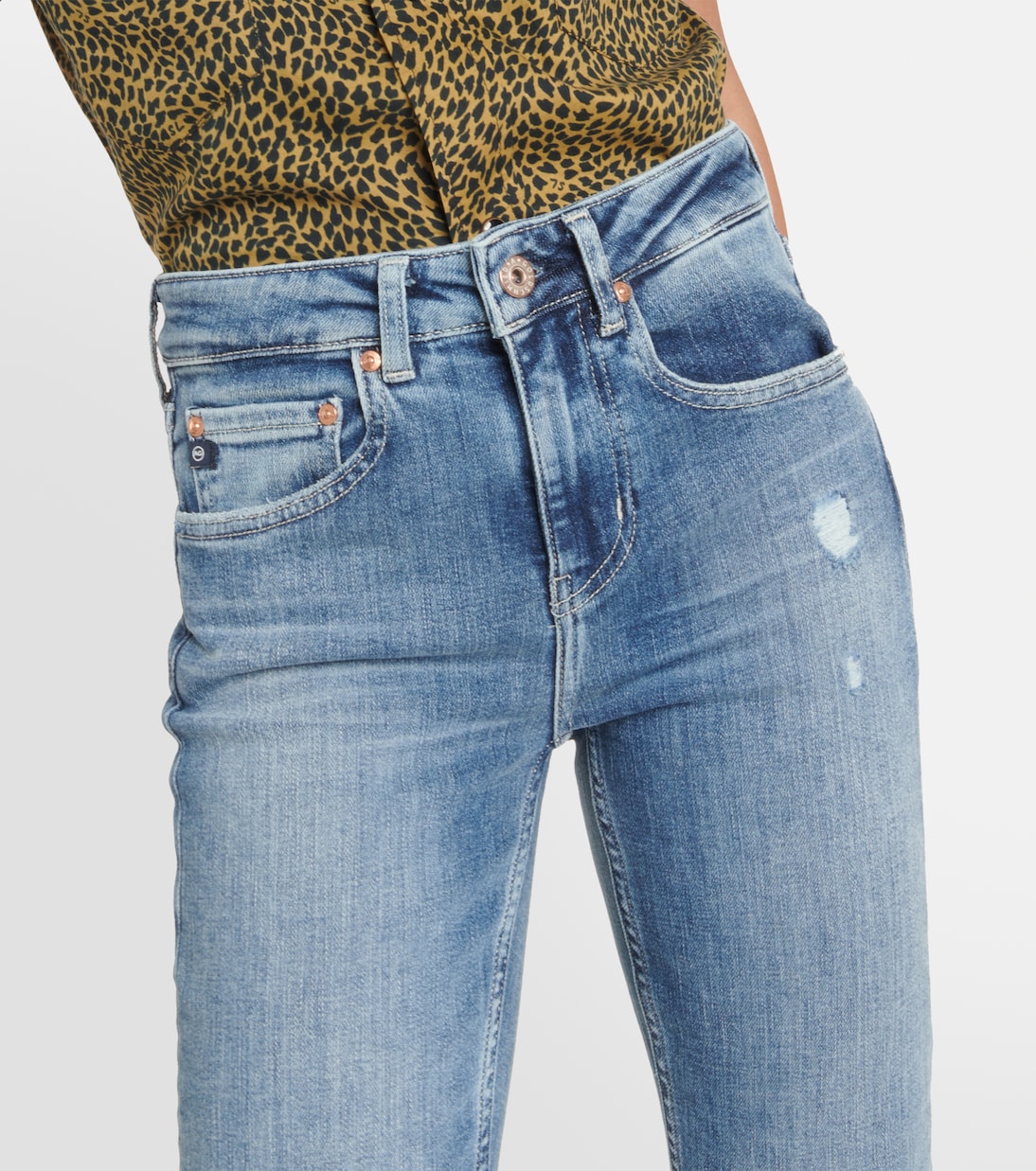 Girlfriend mid-rise straight jeans | AG Jeans