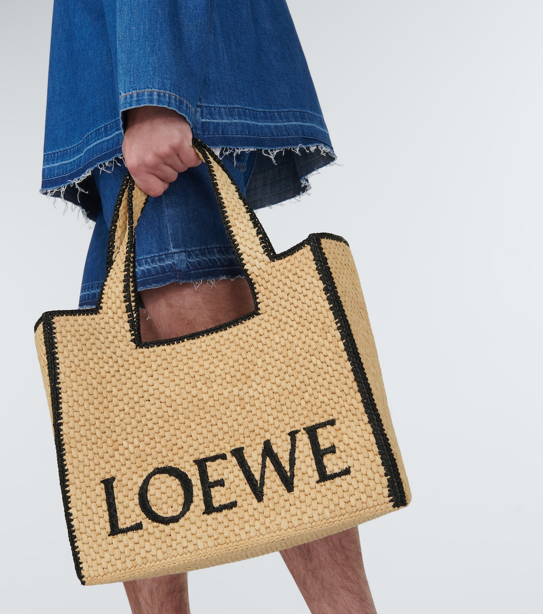 Slit Tote Large raffia tote bag | Loewe