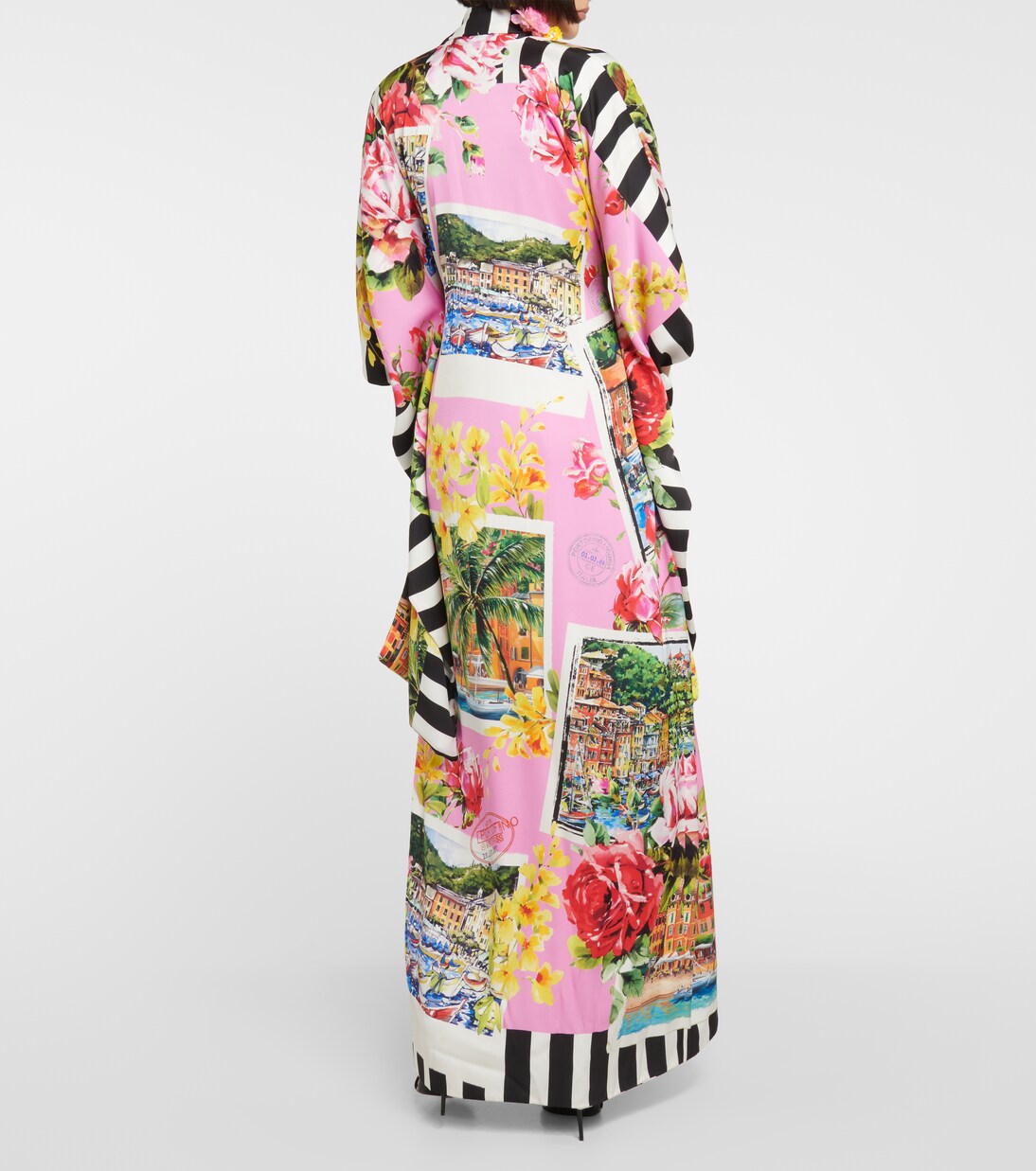 Portofino kimono en mezcla de seda estampado | Dolce&Gabbana