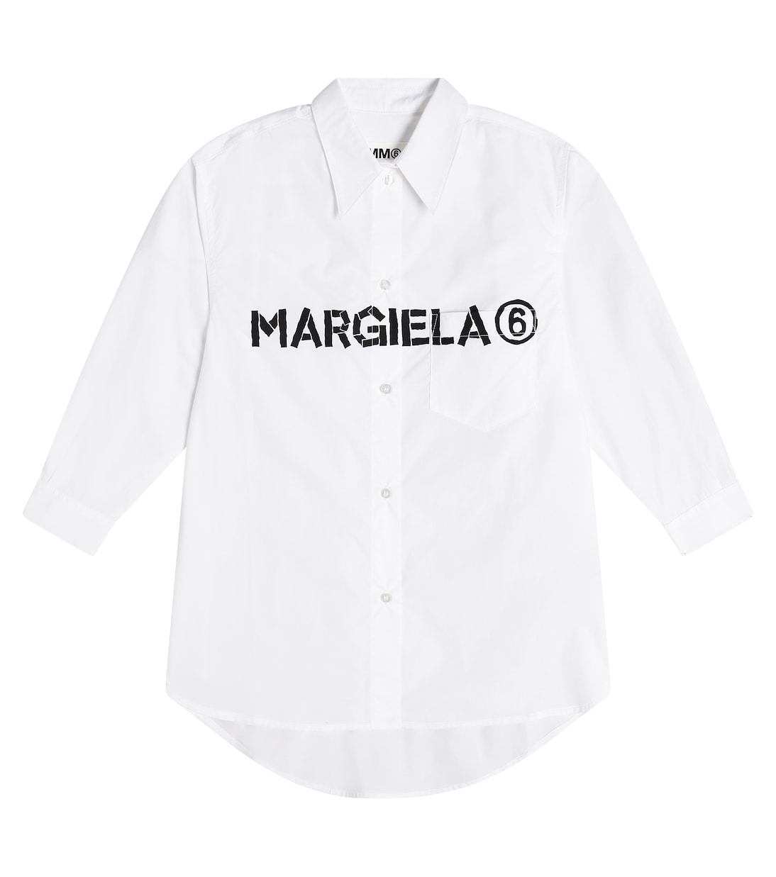 Vestido camisero de algodón con logo | MM6 Maison Margiela Kids