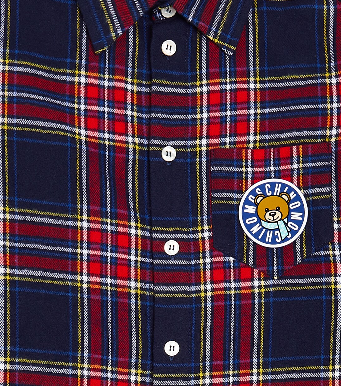 Camisa Teddy Bear de algodón a cuadros | Moschino Kids