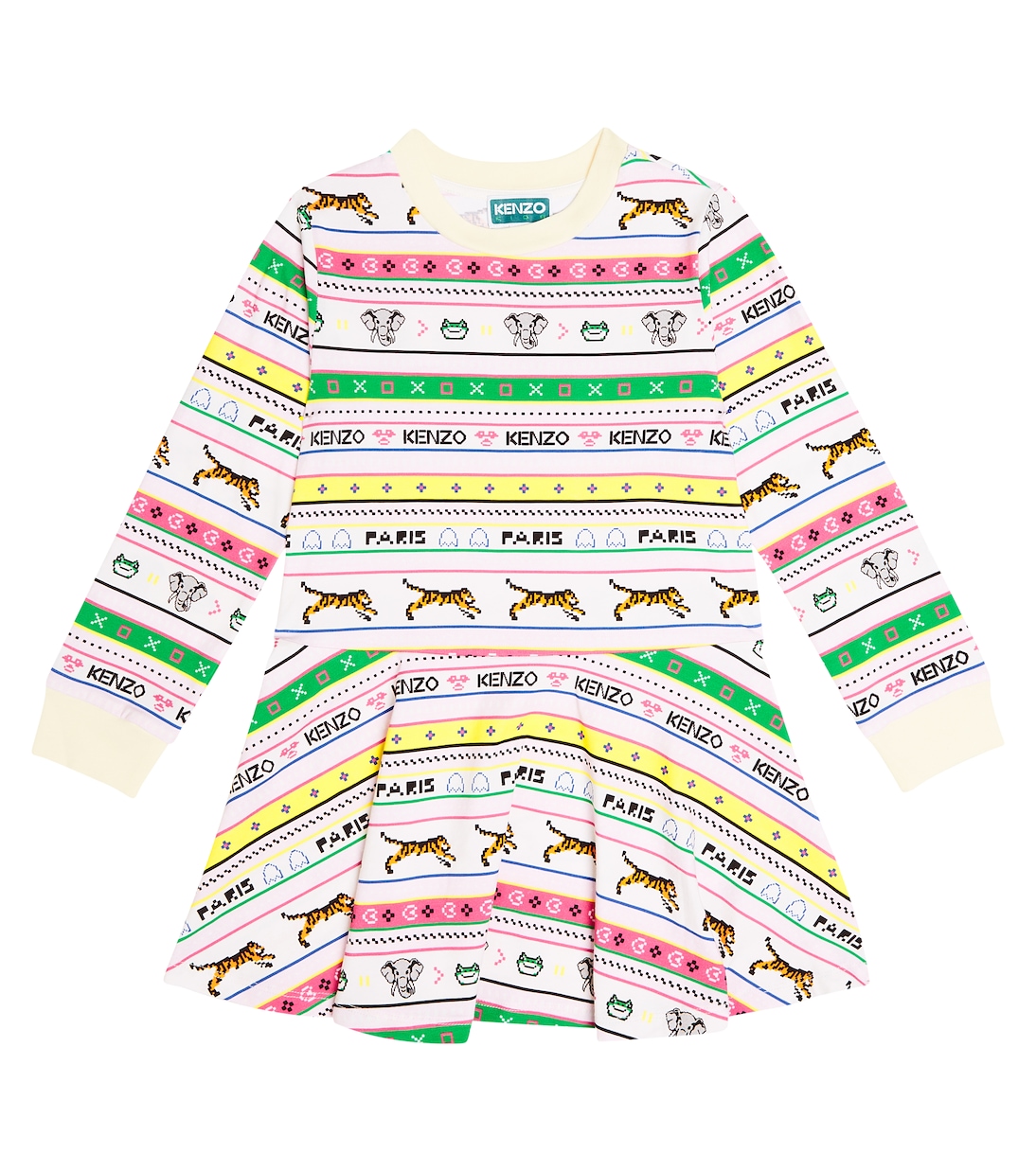 Abito in misto cotone con stampa | Kenzo Kids