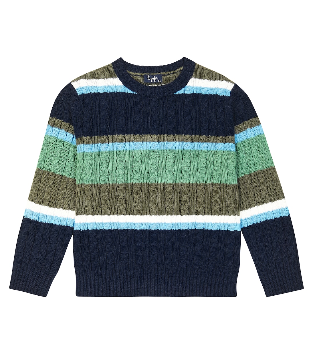 Pullover in lana vergine a trecce | Il Gufo
