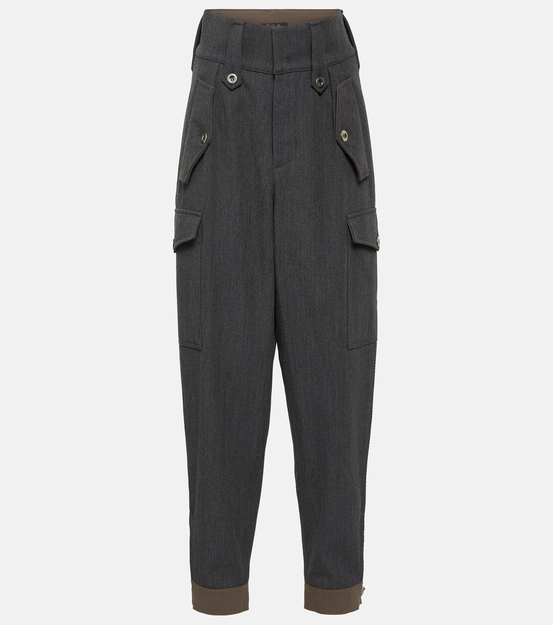 High-Rise-Cargohose Daian aus Wolle | Loro Piana