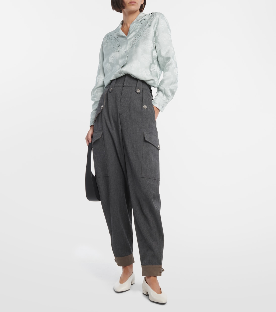 High-Rise-Cargohose Daian aus Wolle | Loro Piana