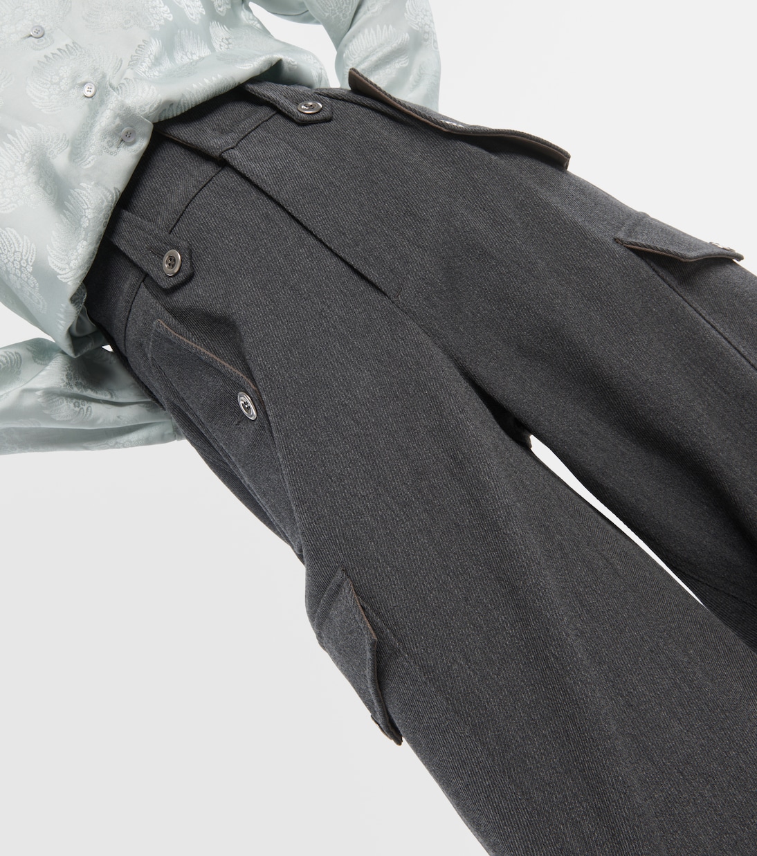 High-Rise-Cargohose Daian aus Wolle | Loro Piana