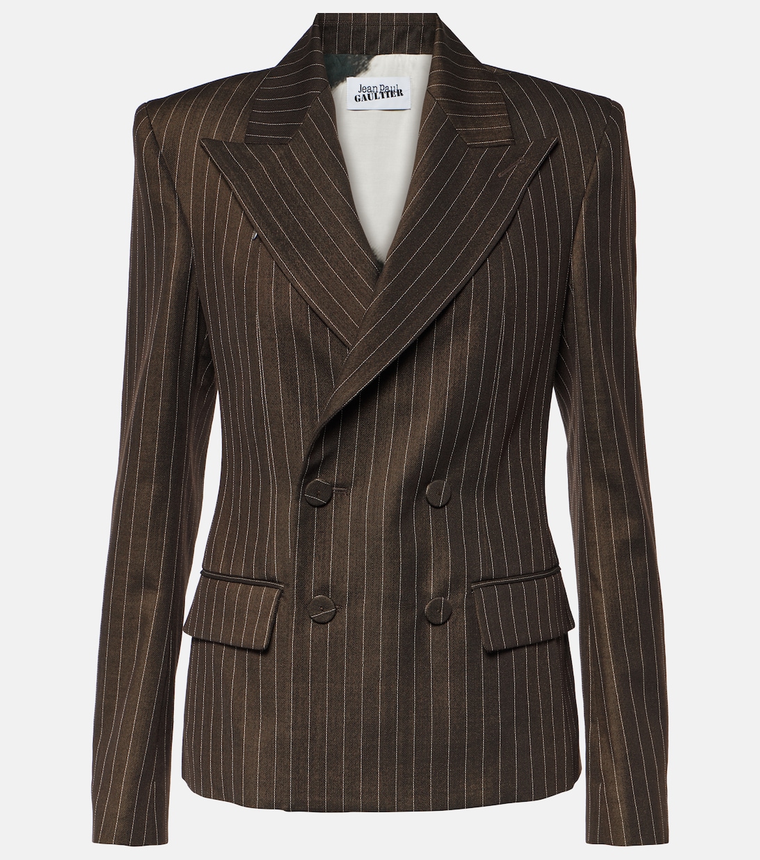 Tattoo pinstripe wool-blend blazer | Jean Paul Gaultier