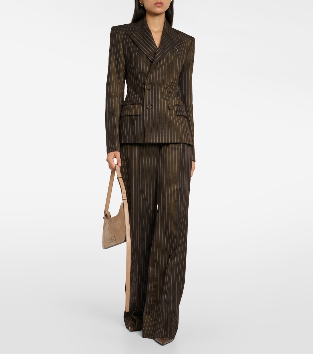Tattoo pinstripe wool-blend blazer | Jean Paul Gaultier