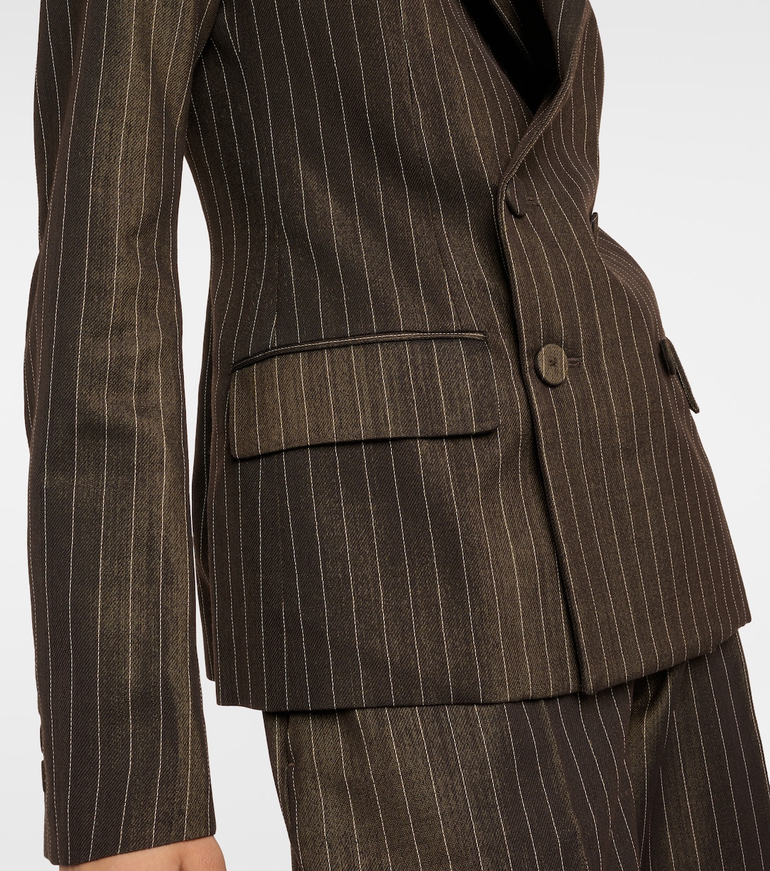 Tattoo pinstripe wool-blend blazer | Jean Paul Gaultier