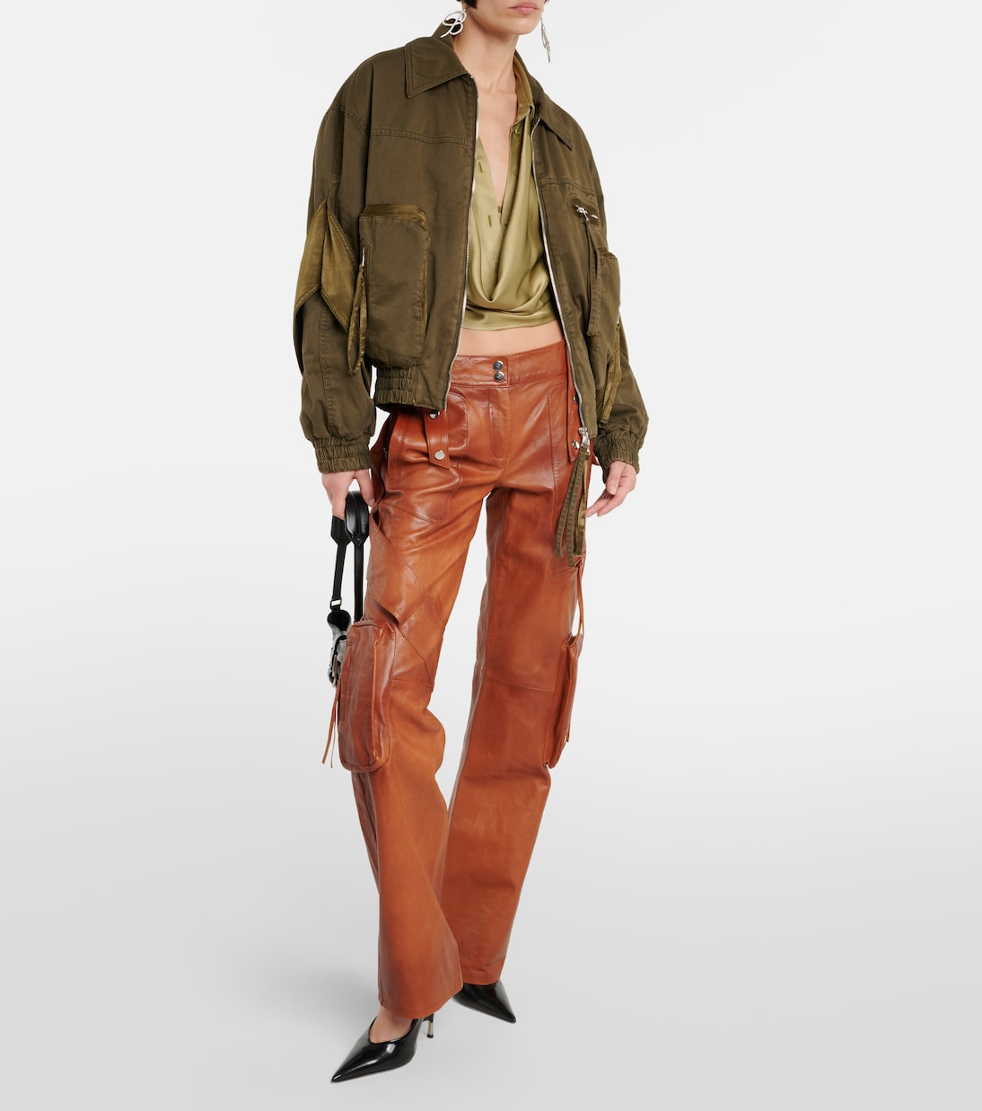 Chemise raccourcie en satin | Blumarine