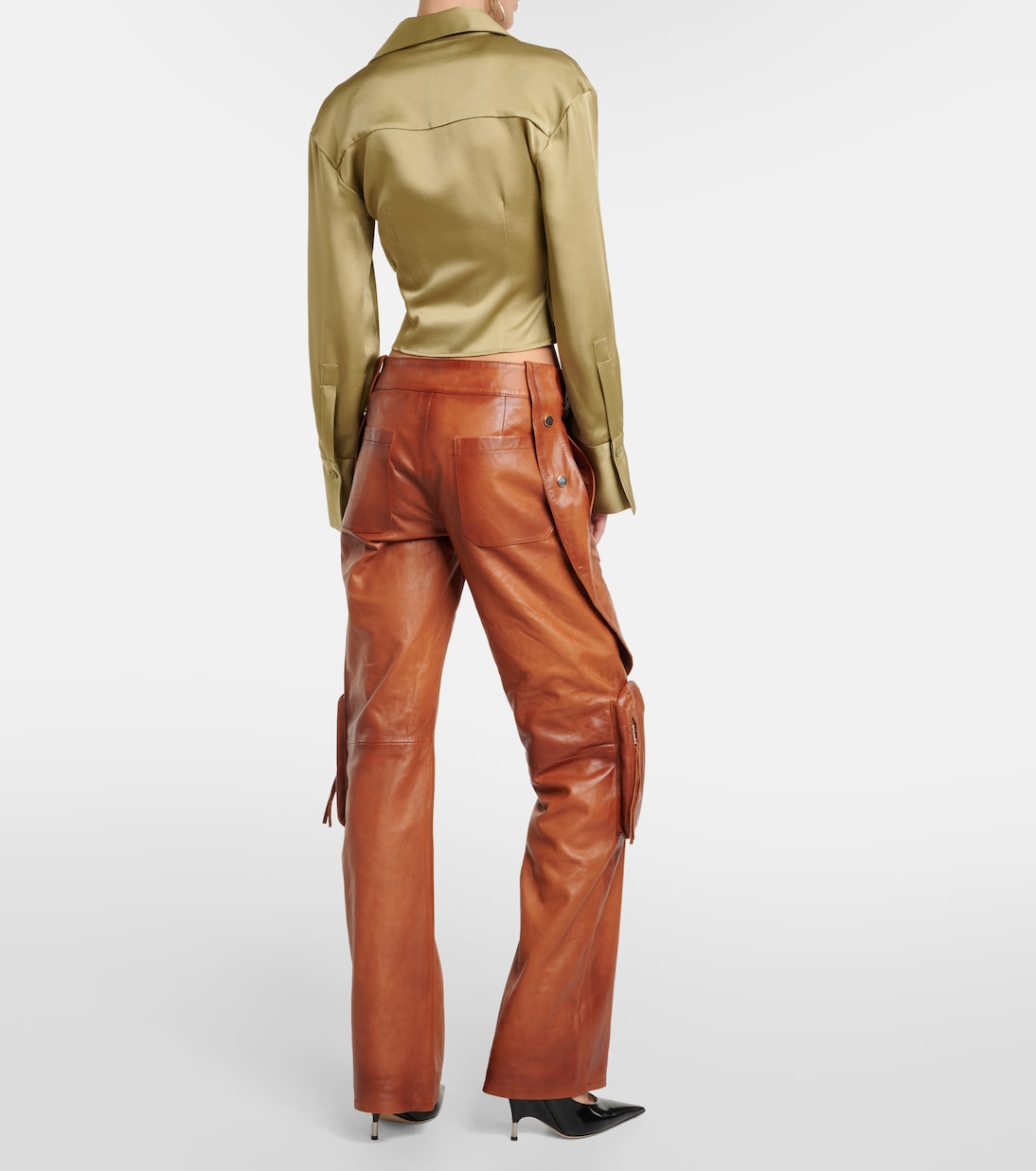 Chemise raccourcie en satin | Blumarine
