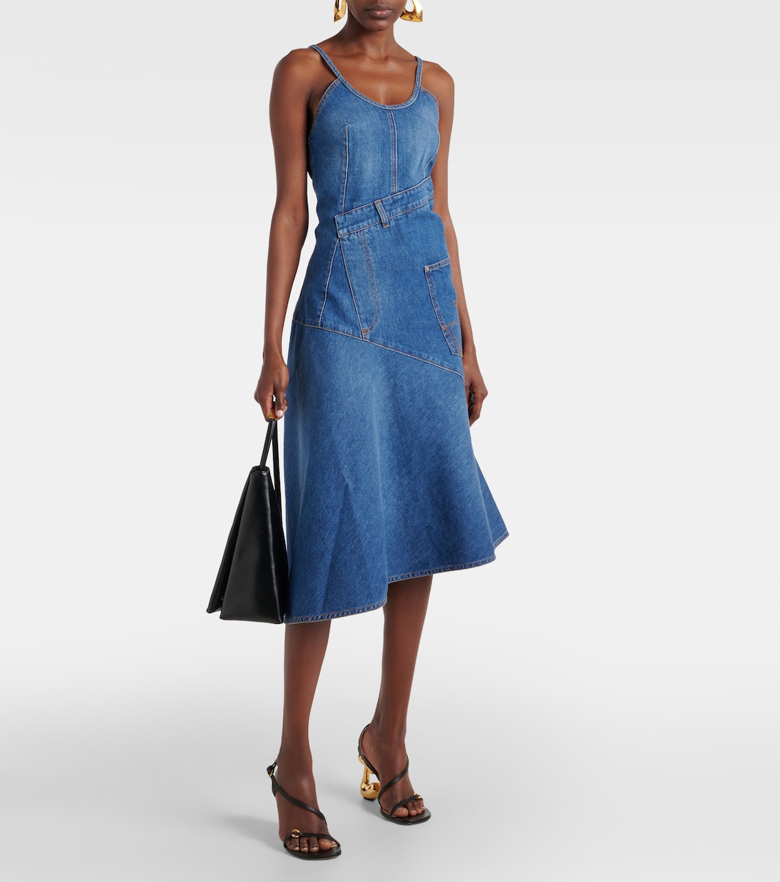 Falda midi asimétrica de denim | JW Anderson
