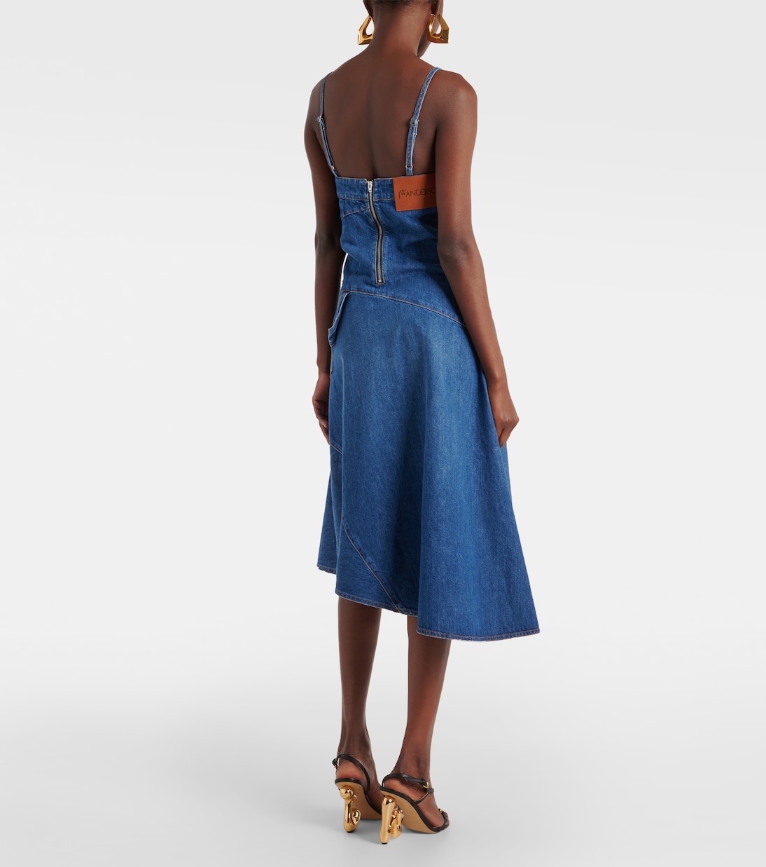 Falda midi asimétrica de denim | JW Anderson