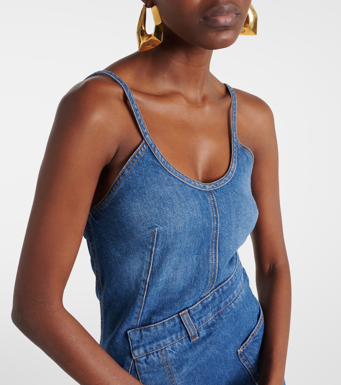 Falda midi asimétrica de denim | JW Anderson