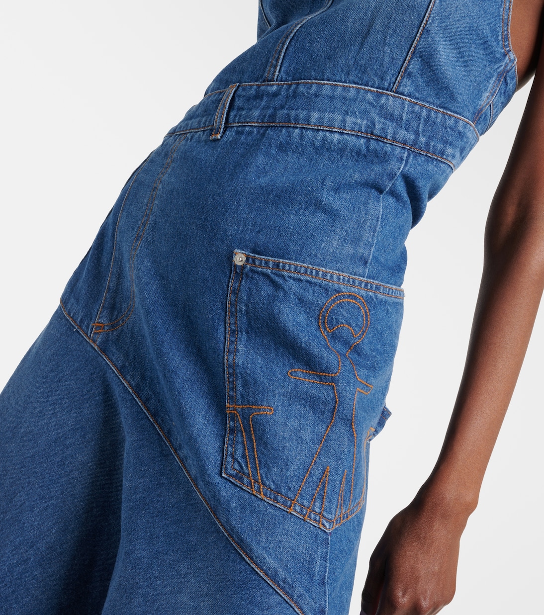 Falda midi asimétrica de denim | JW Anderson