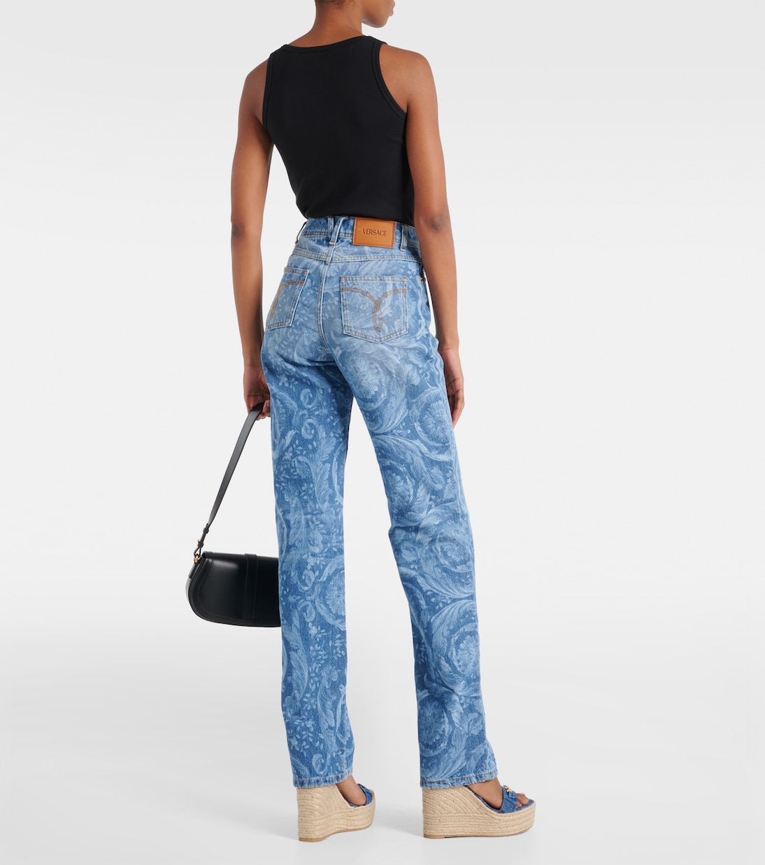High-Rise Straight Jeans Barocco | Versace