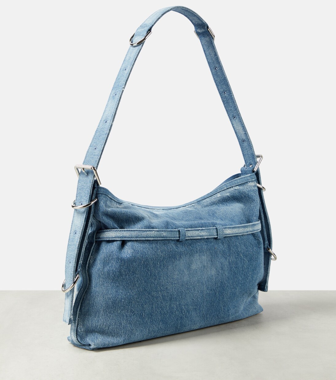 Borsa a spalla Voyou Medium in denim | Givenchy