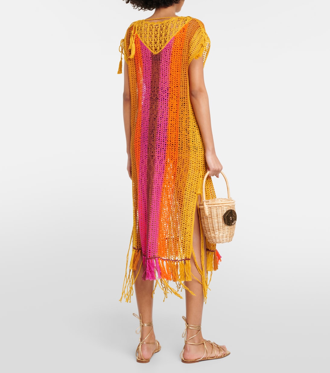 Striped crochet midi dress | Anna Kosturova