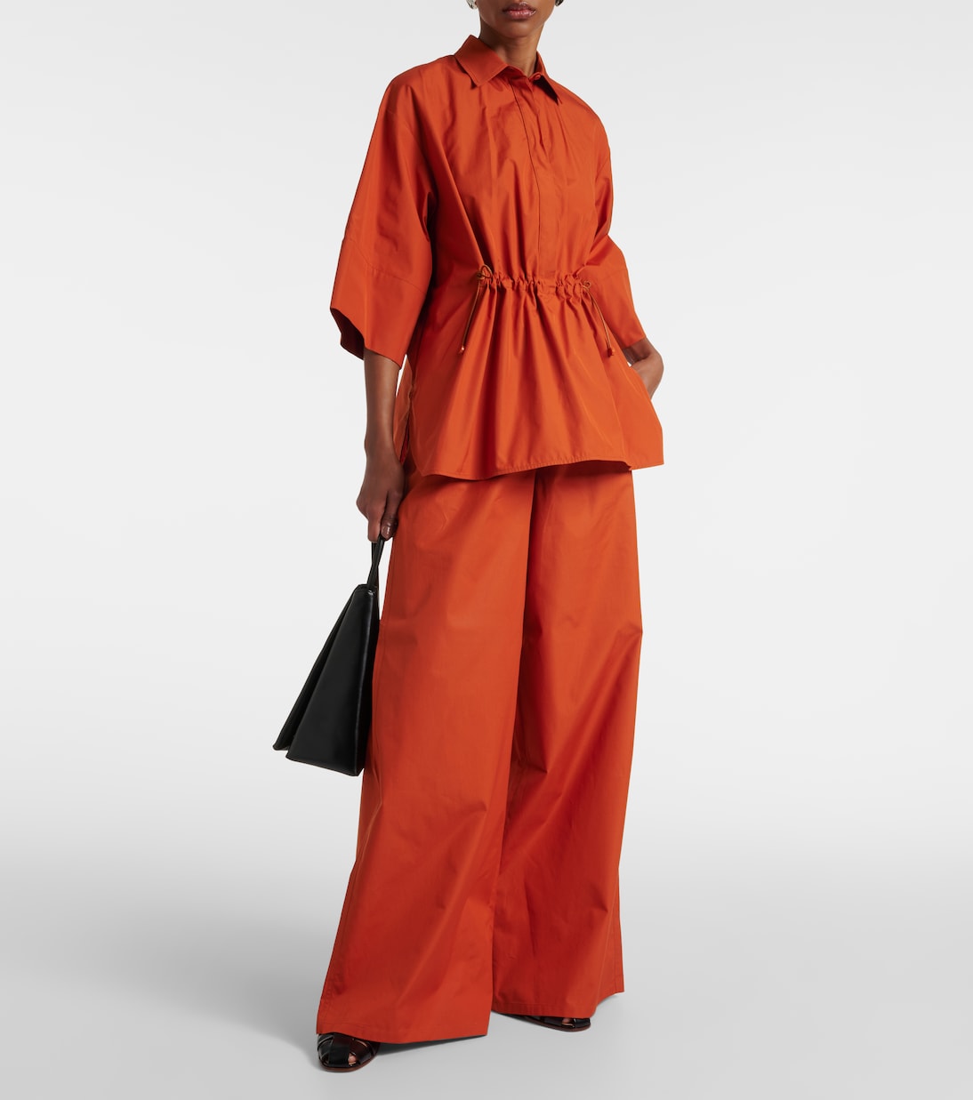Weite High-Rise-Hose Navigli aus Baumwolle | Max Mara