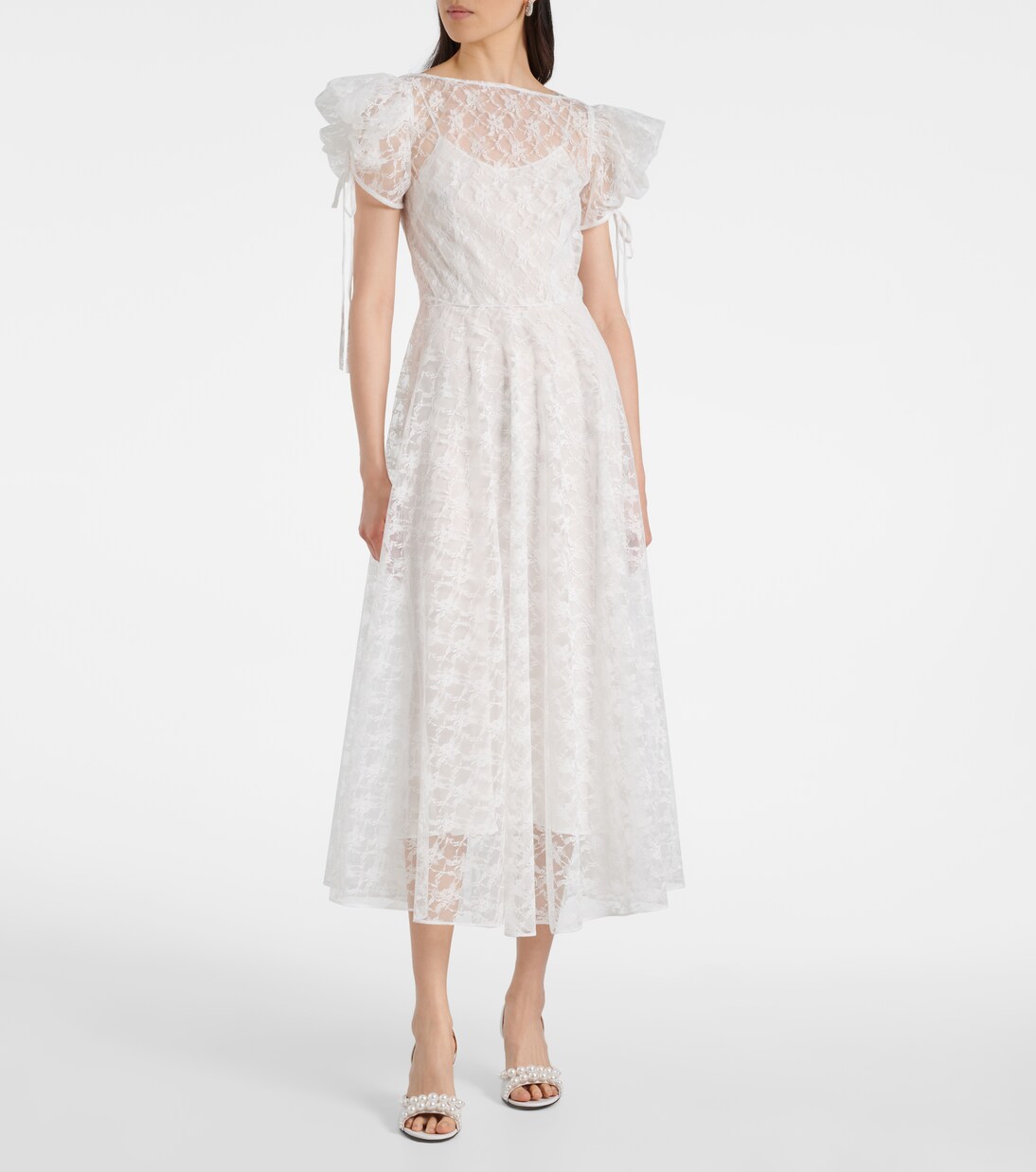 Robe midi en soie à fleurs | Rodarte
