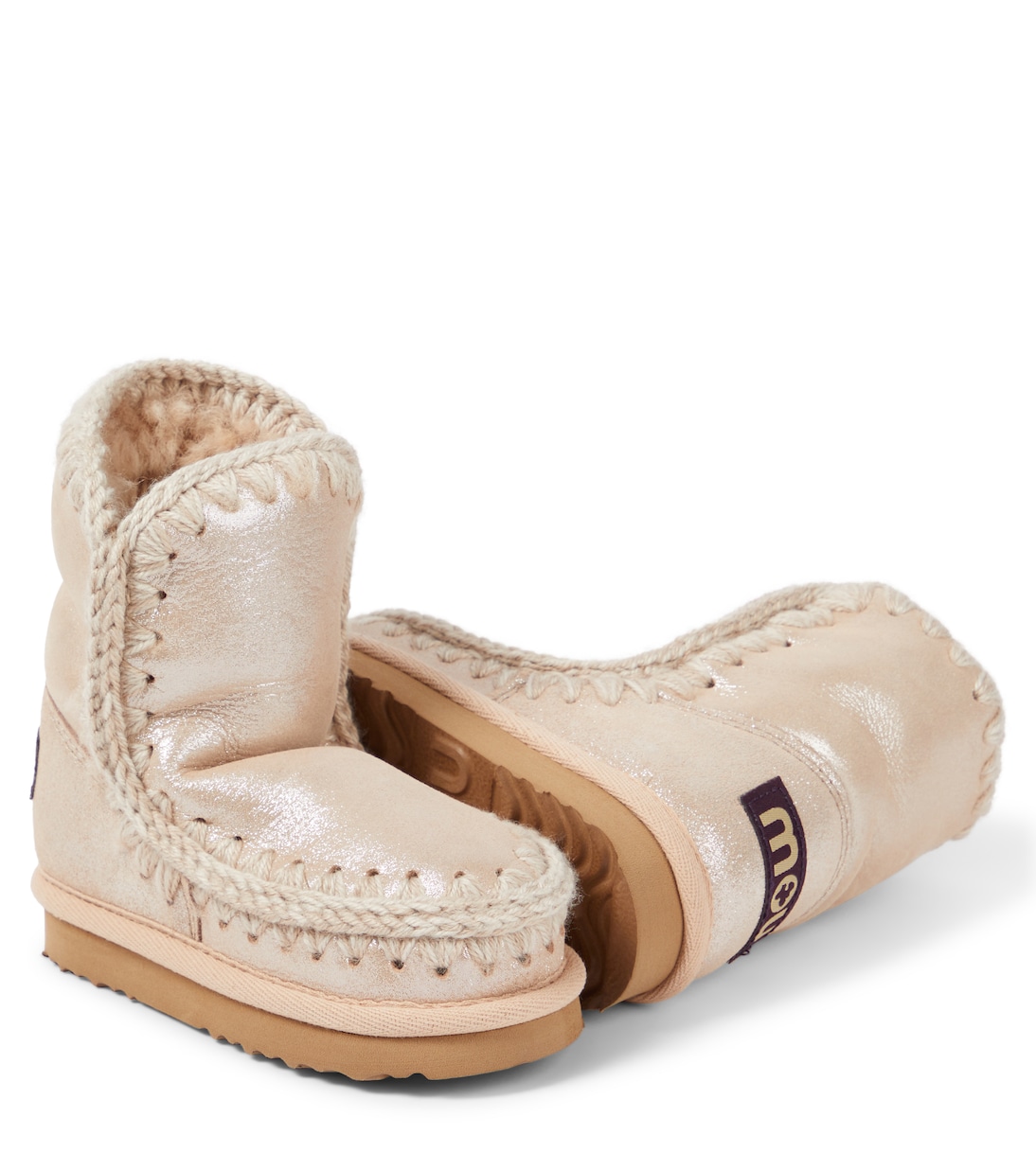 Botines de piel revestida con forro de borrego | Mou Kids
