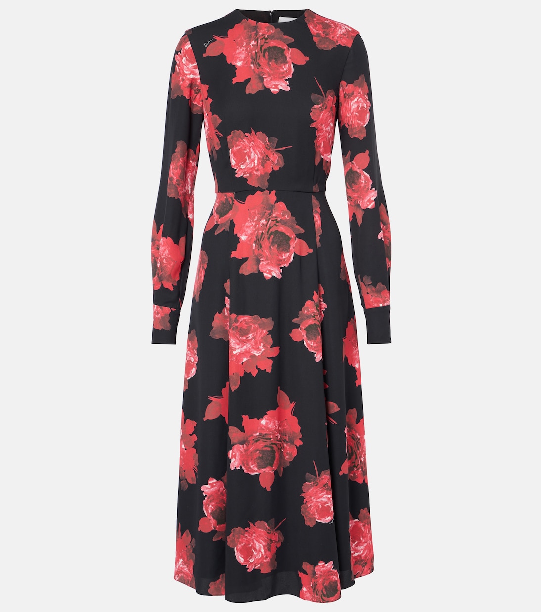 Abito midi in crêpe con stampa floreale | Erdem