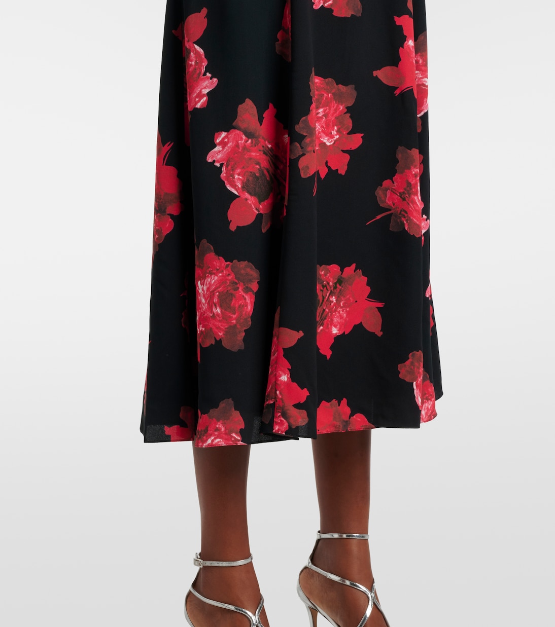 Abito midi in crêpe con stampa floreale | Erdem