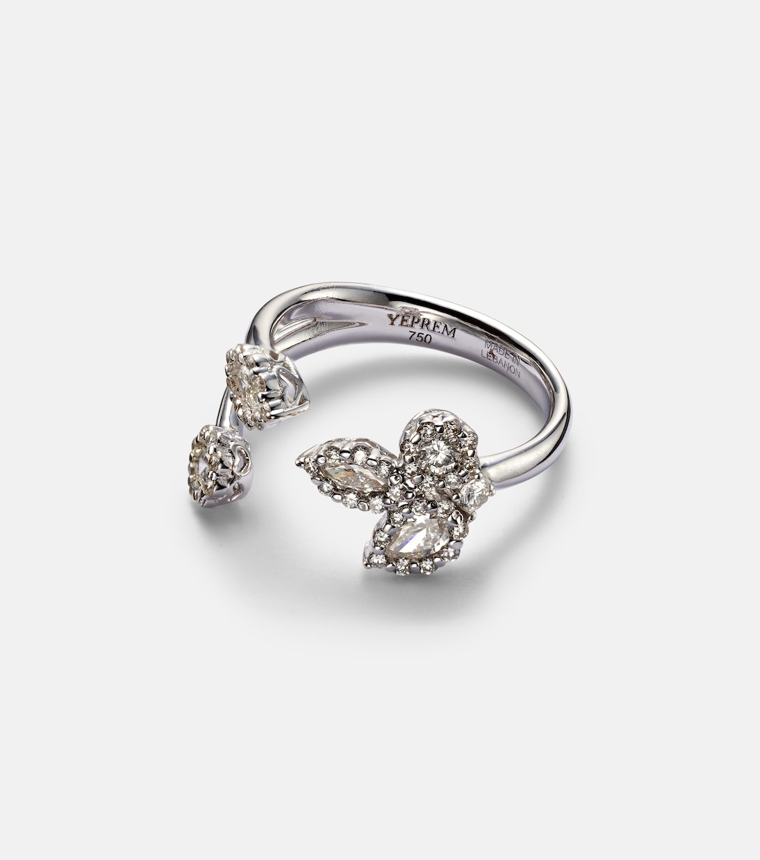 Anello Y-Not in oro bianco 18kt con diamanti | Yeprem