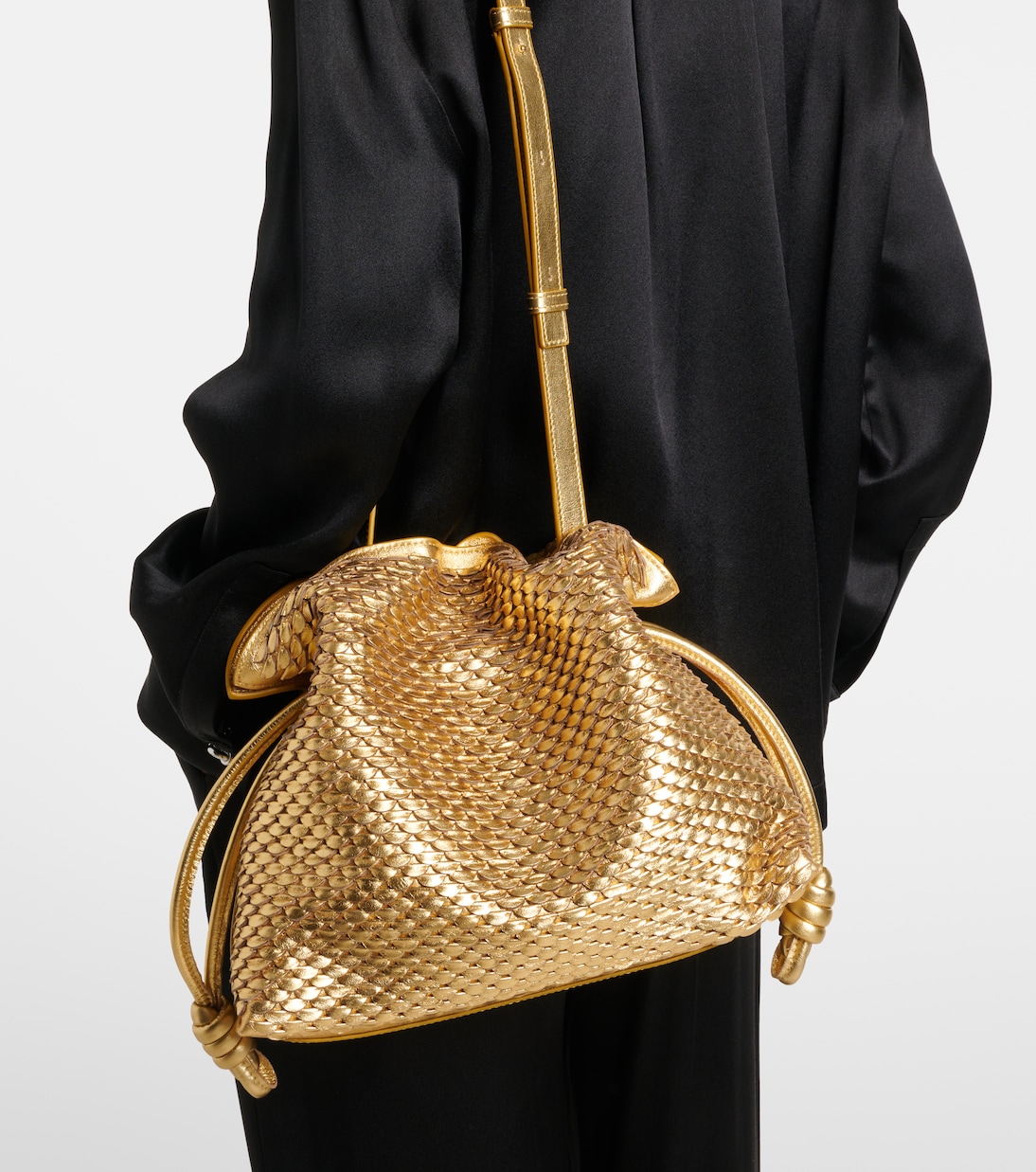 Clutch Flamenco Small in pelle metallizzata | Loewe