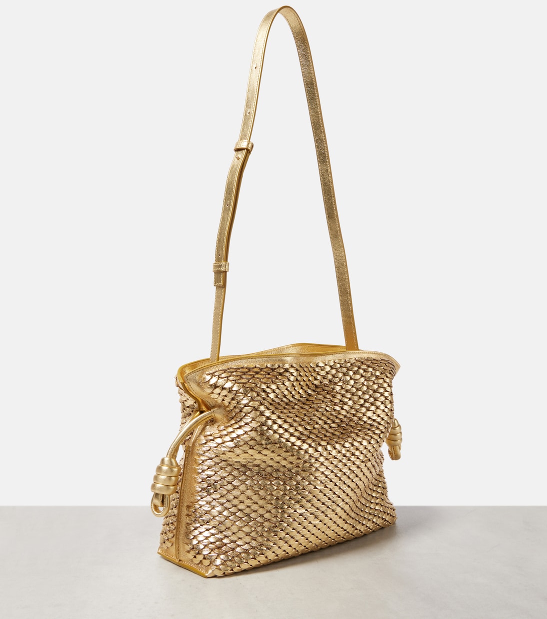 Clutch Flamenco Small in pelle metallizzata | Loewe