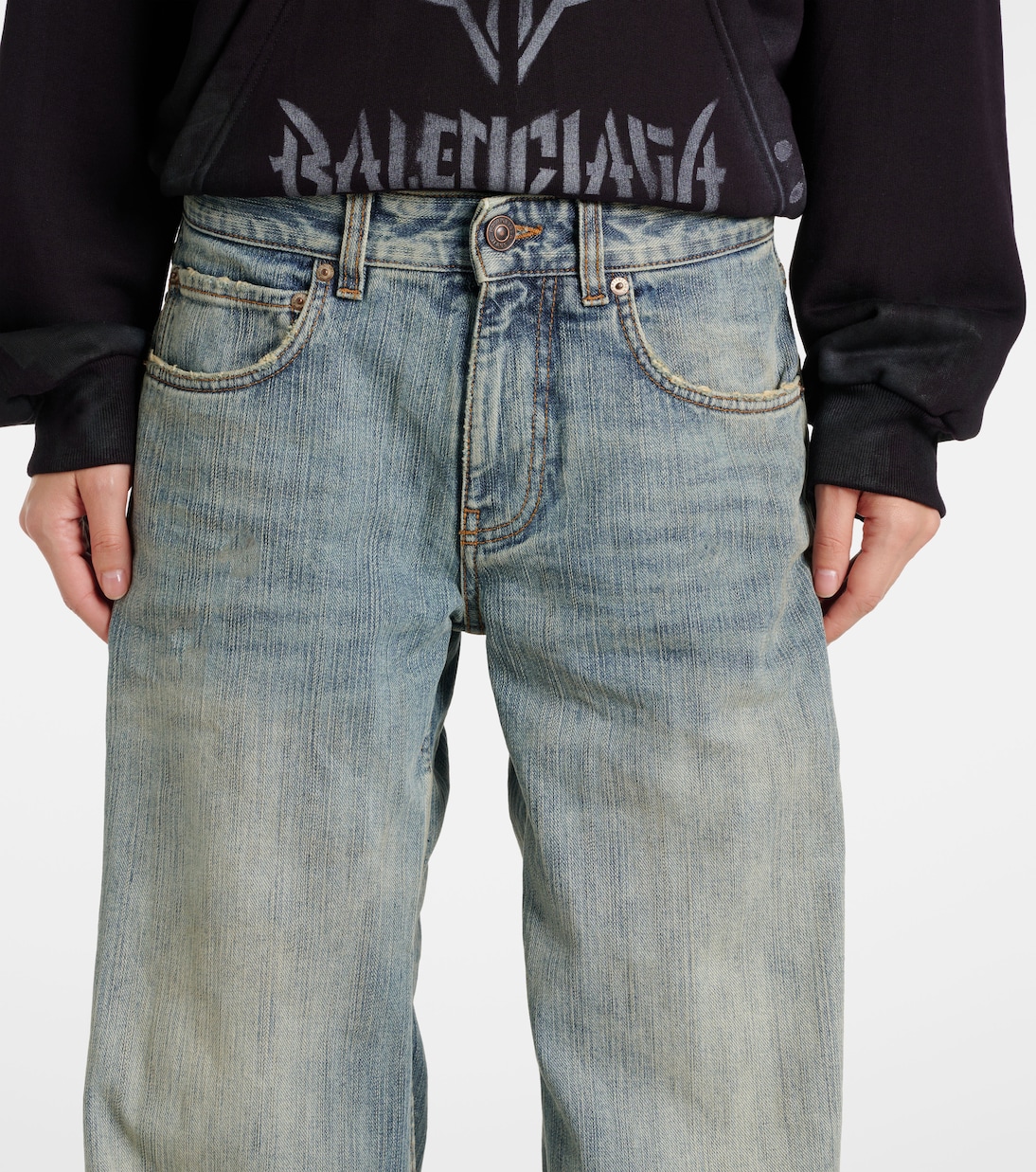 Jeans a gamba larga e vita media | Balenciaga