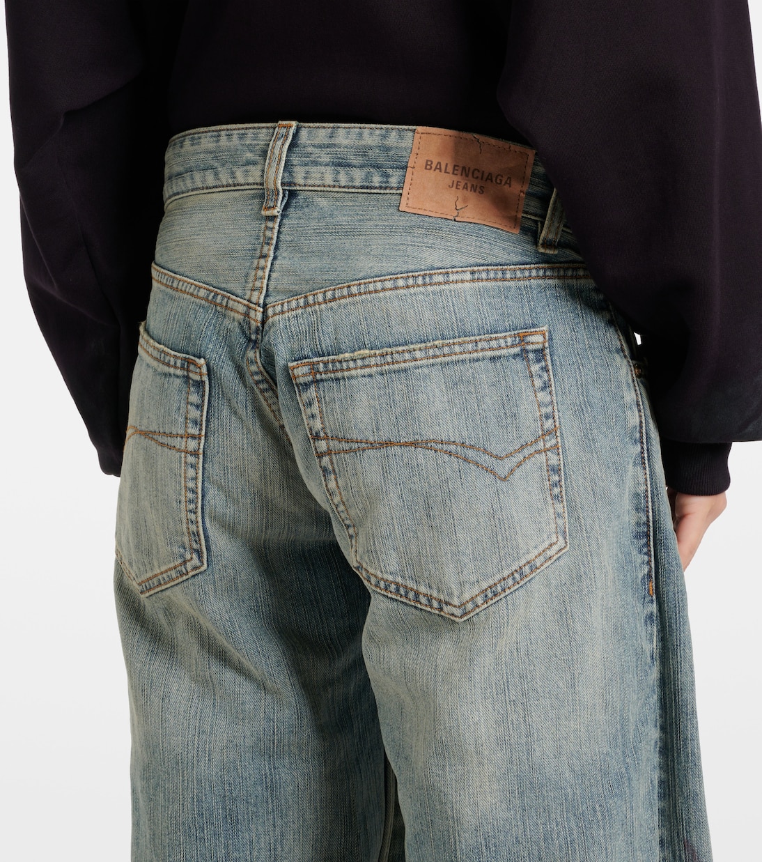Jeans a gamba larga e vita media | Balenciaga