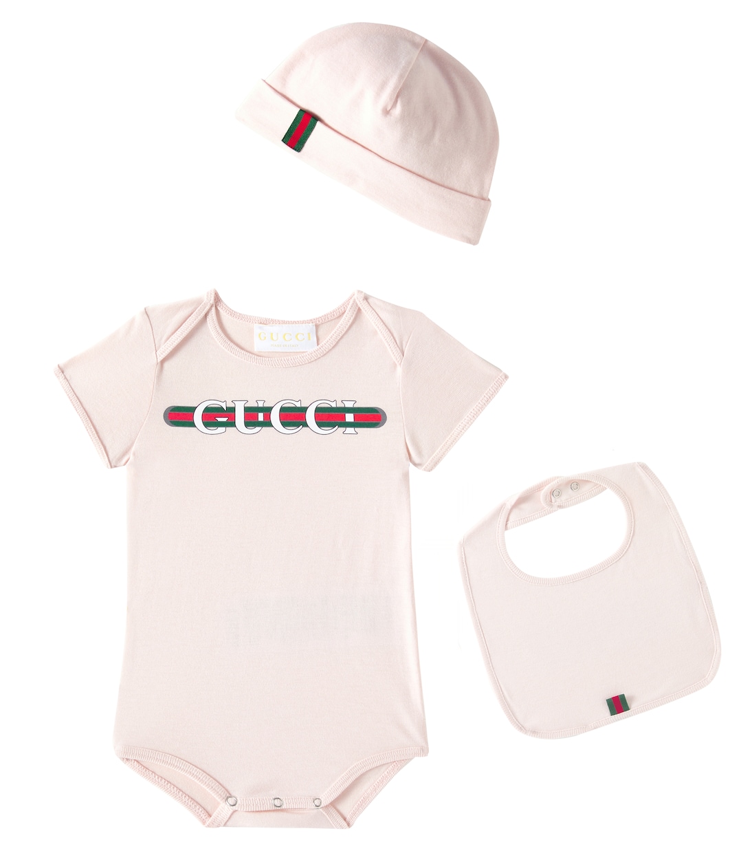Bebé - set de body, babero y gorro de algodón | Gucci Kids