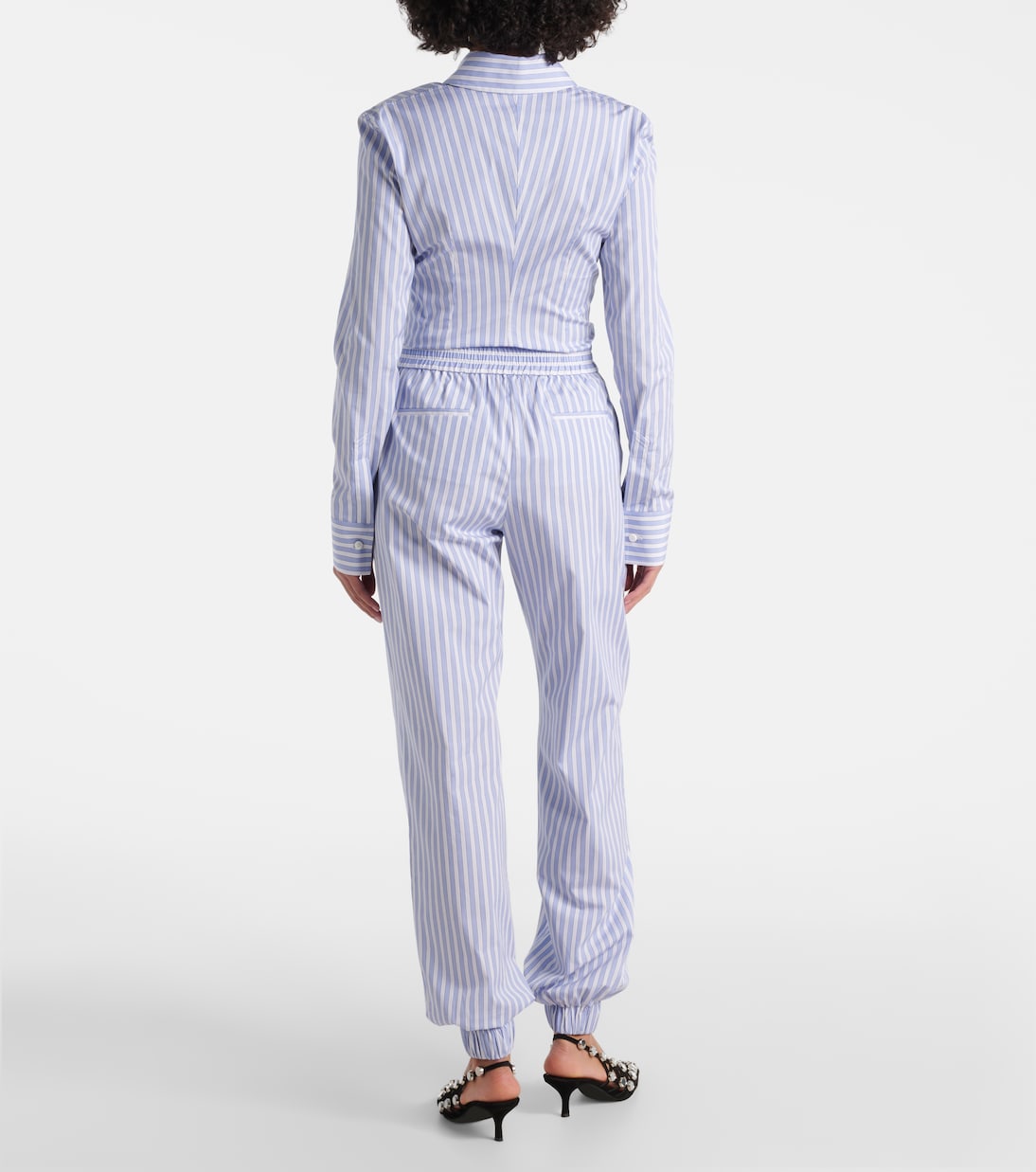 Pantalon de pyjama en coton rayé | The Attico