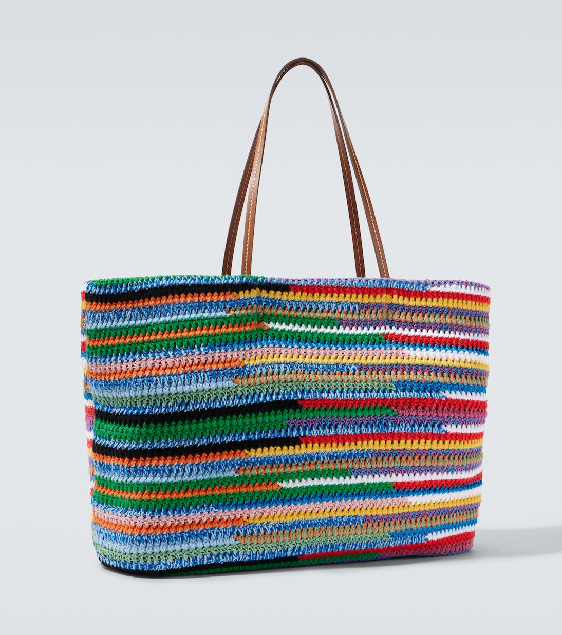 Tote Large aus Häkelstrick mit Leder | Miu Miu