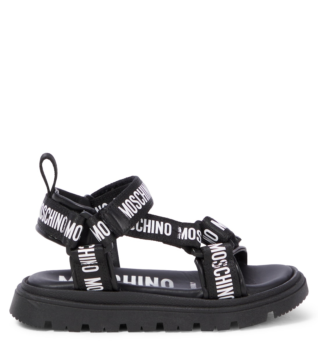 Sandali con pelle e logo   | Moschino Kids