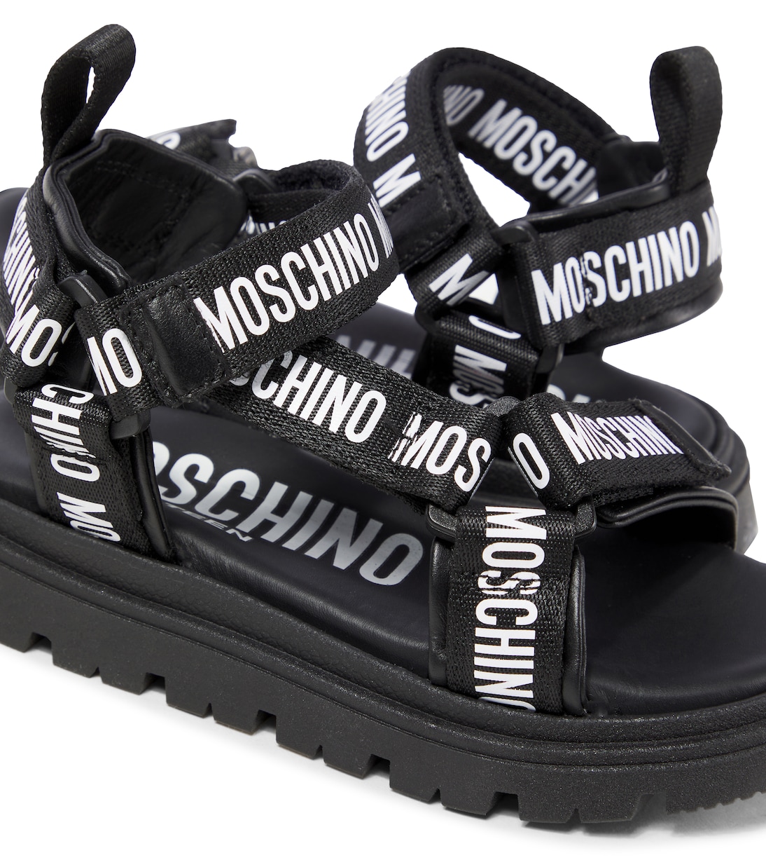Sandali con pelle e logo   | Moschino Kids
