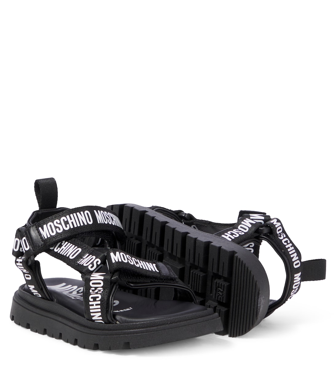 Sandali con pelle e logo   | Moschino Kids