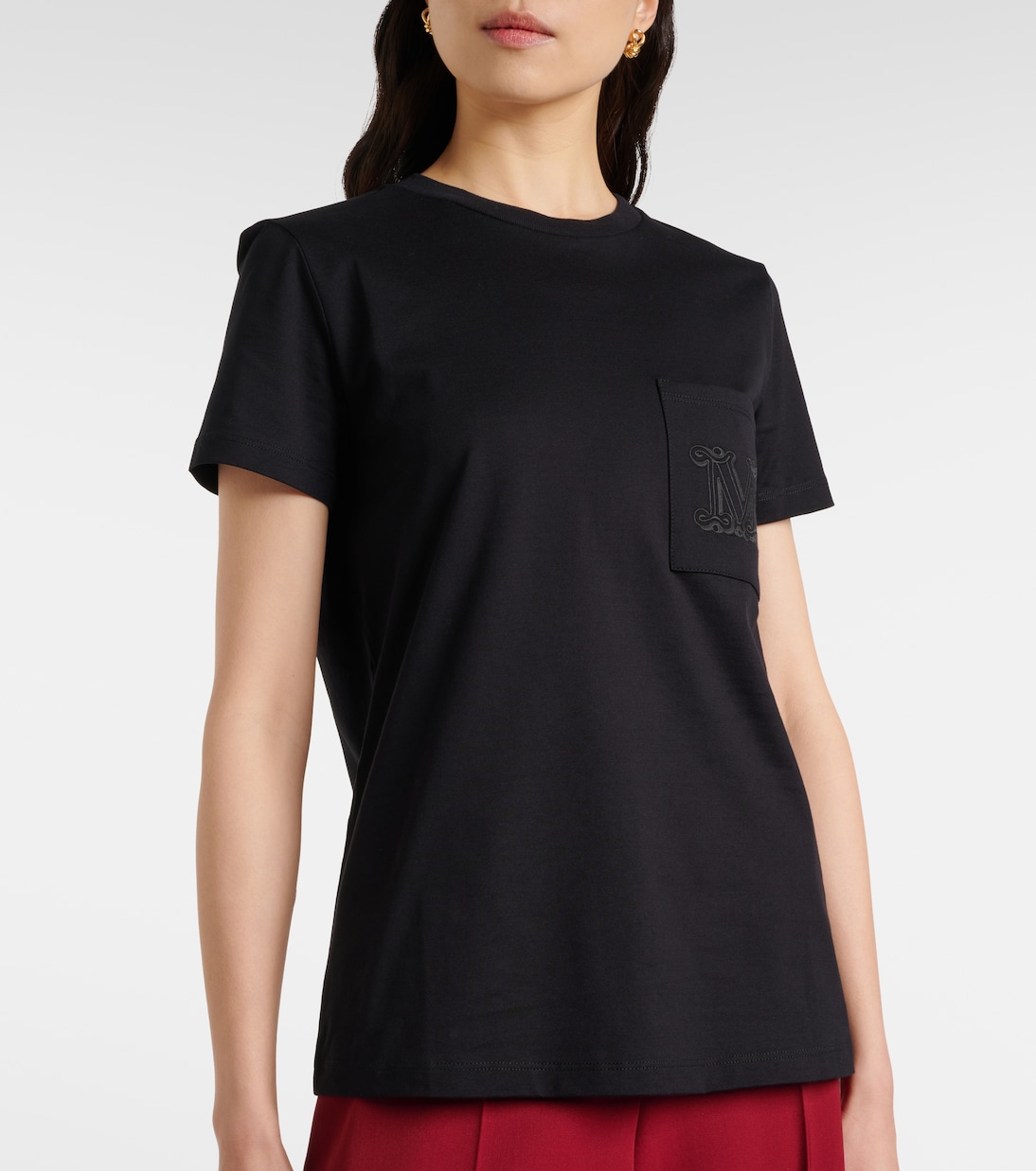T-shirt Papaia en coton à logo | Max Mara