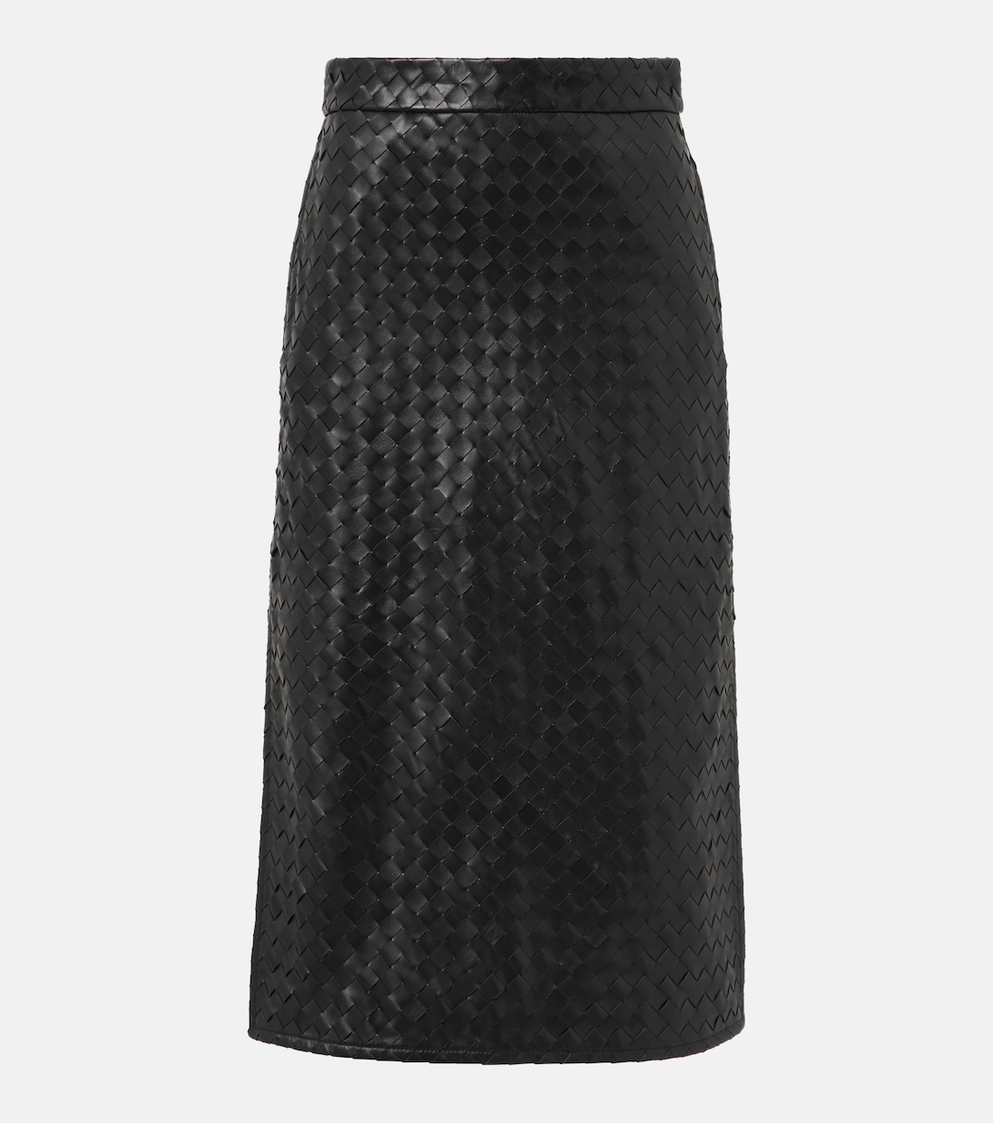 Jupe midi en cuir Intrecciato | Bottega Veneta