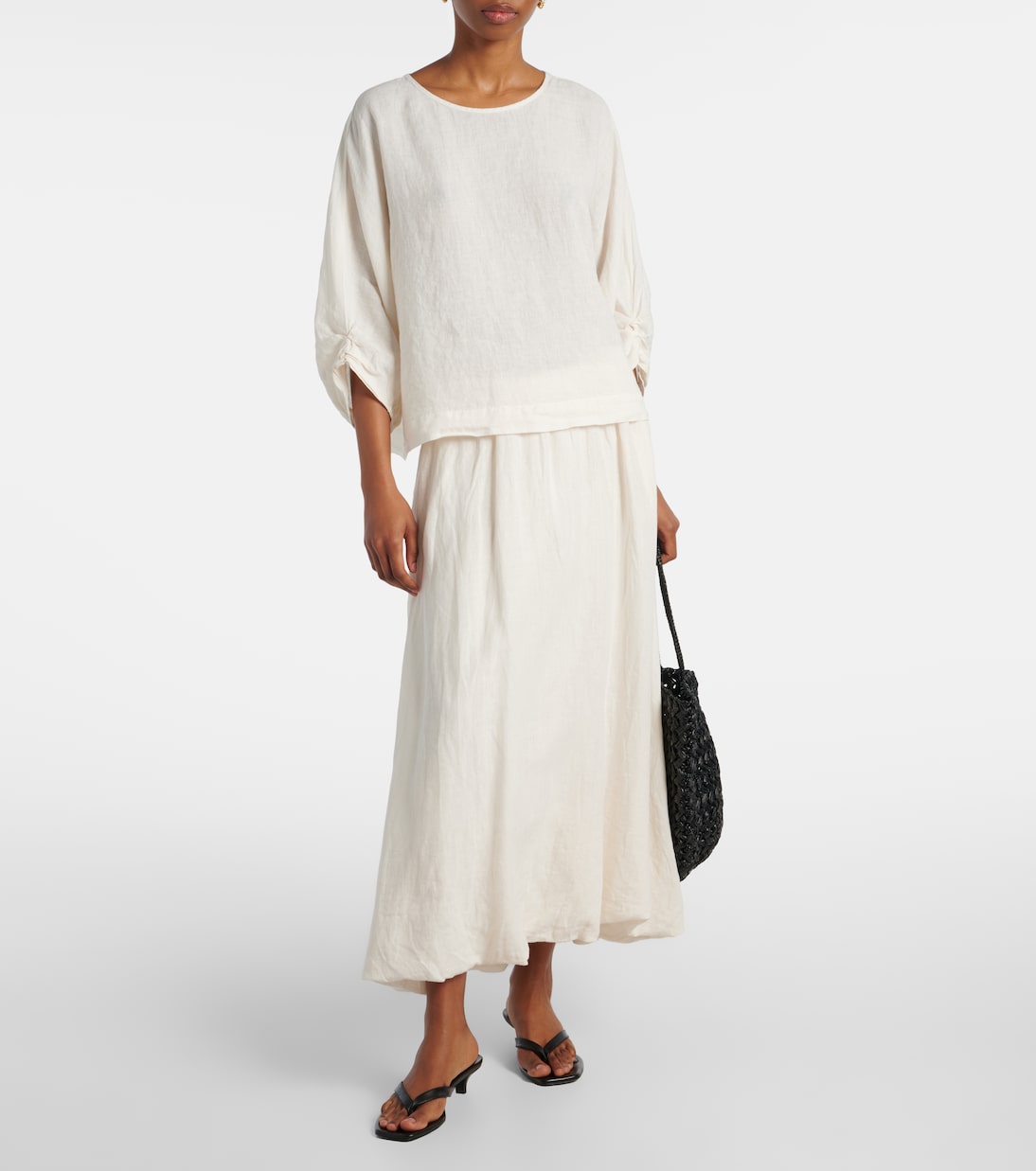 Falda midi Rachelle de lino | Velvet
