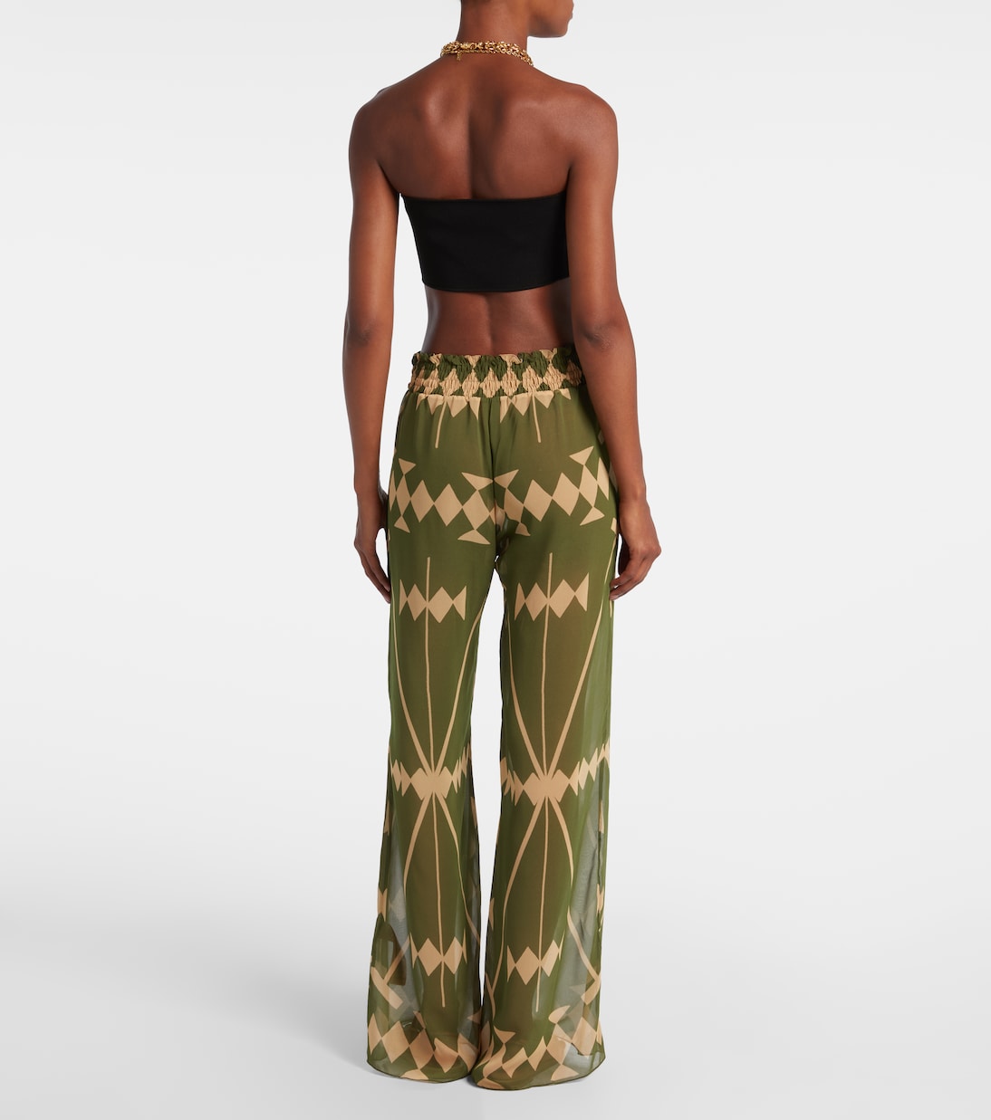 Printed sheer chiffon palazzo pants | Johanna Ortiz
