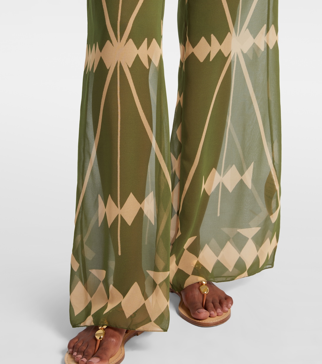 Printed sheer chiffon palazzo pants | Johanna Ortiz