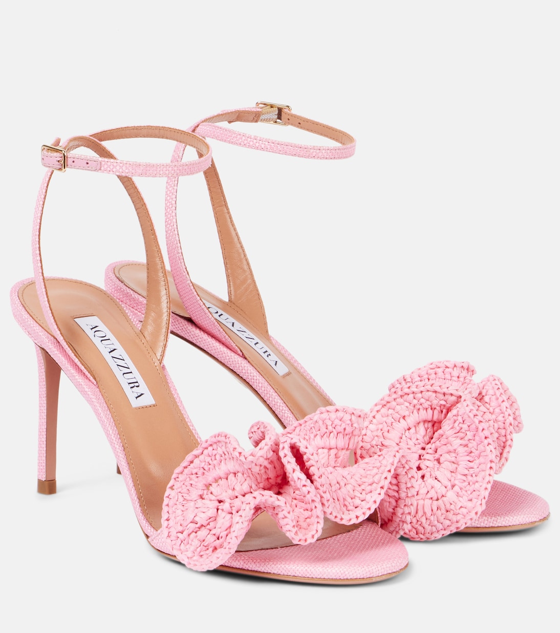 Noches Tropicales 85 raffia sandals | Aquazzura