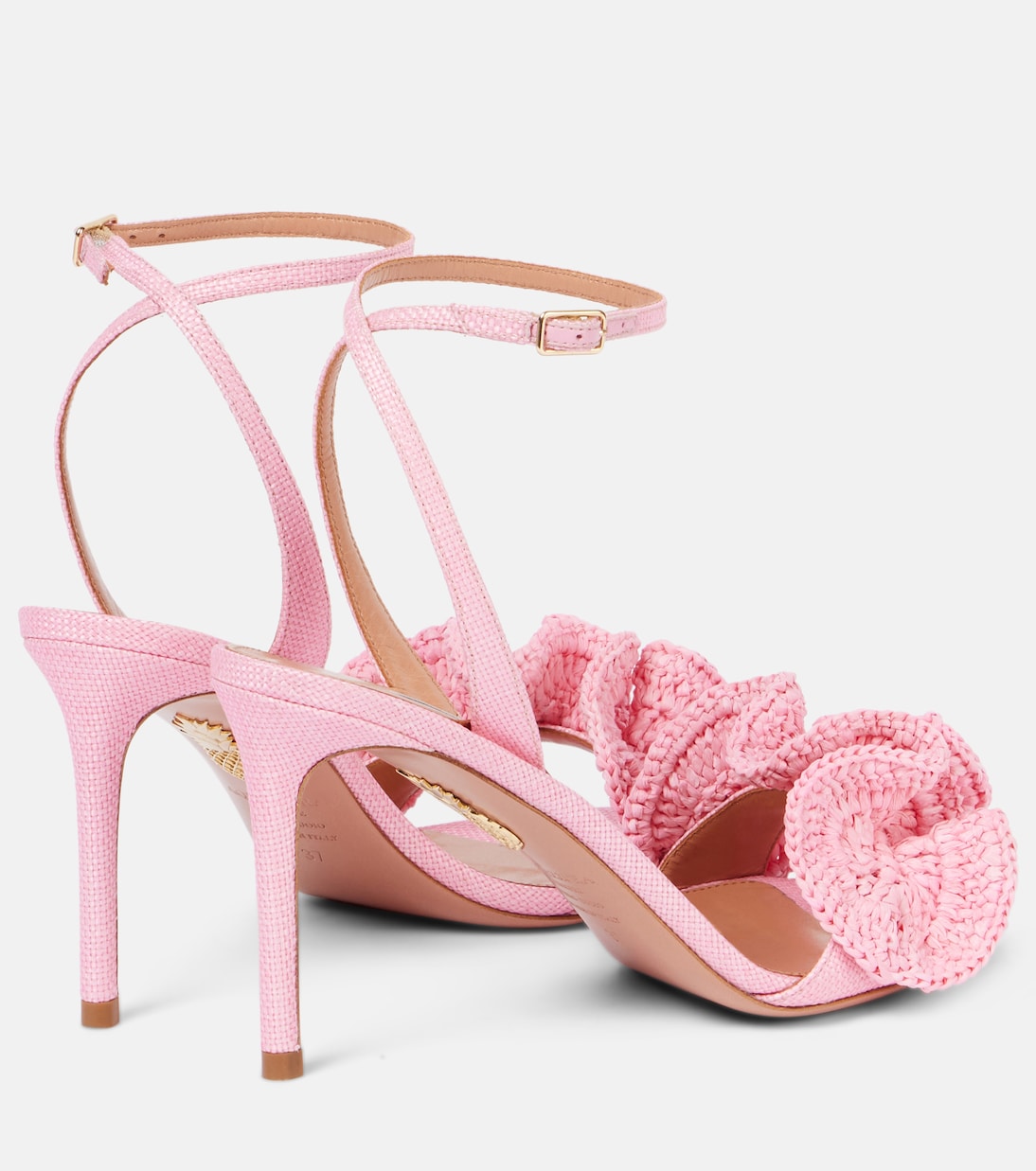 Noches Tropicales 85 raffia sandals | Aquazzura