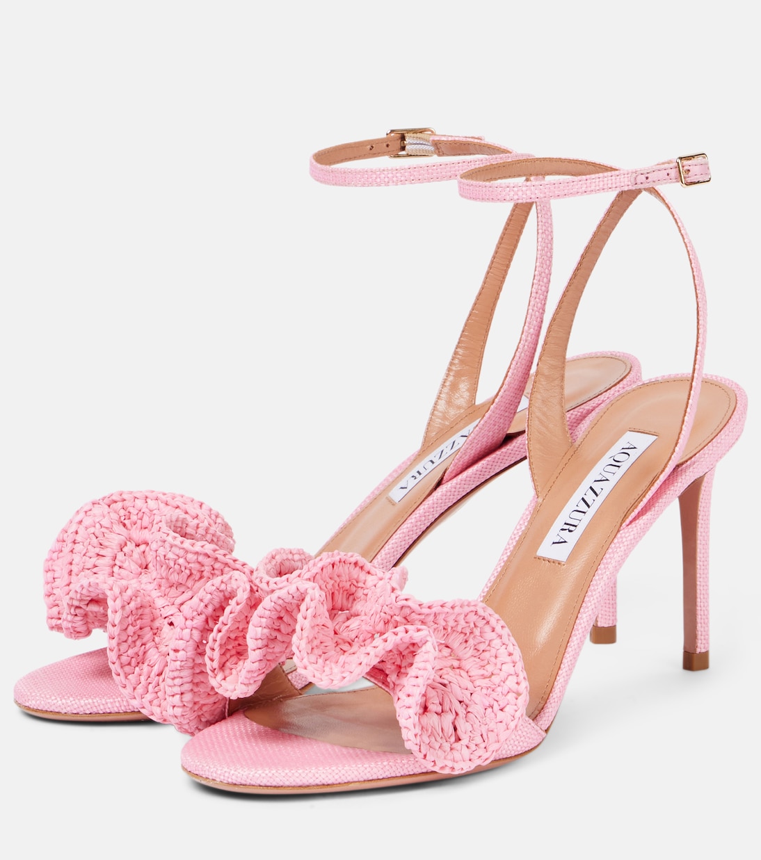 Noches Tropicales 85 raffia sandals | Aquazzura