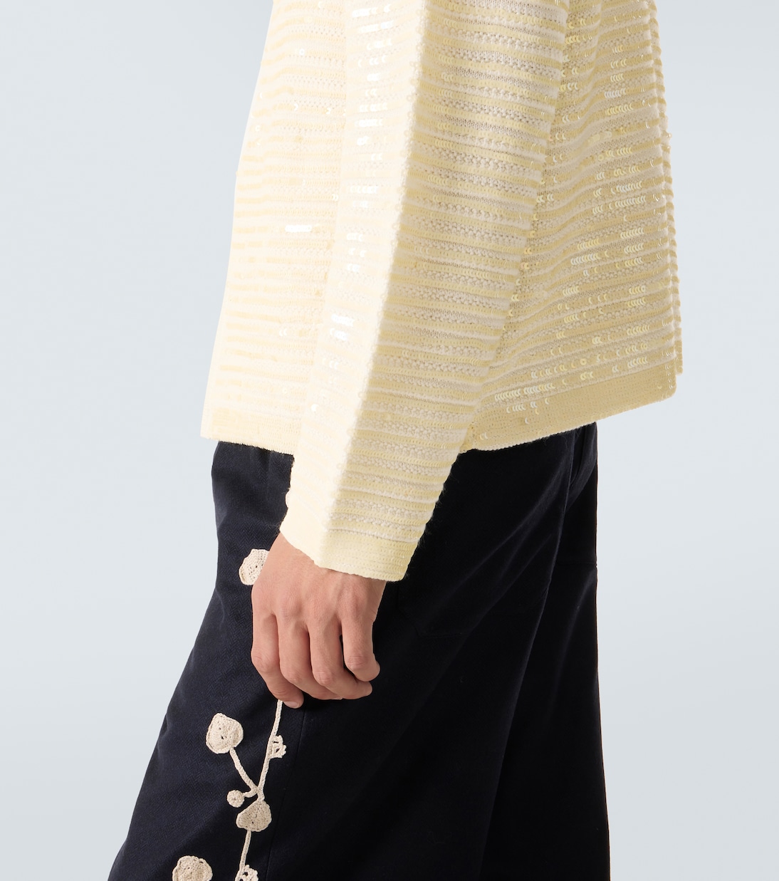 Sequin Spotlight embellished wool cardigan | Bode