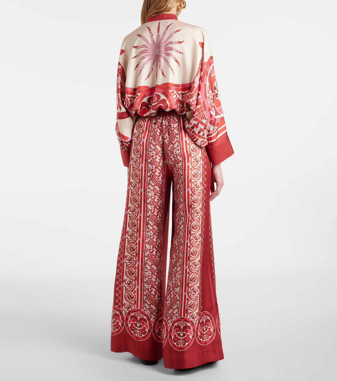 Printed silk twill palazzo pants | La DoubleJ